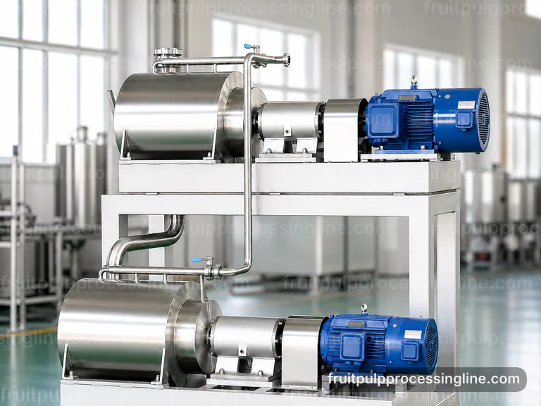 Industrial Fruit Pulp Processing Line: Process Sequence Interface industrial fruit pulp processing line, process sequence: screen change pulper connection view