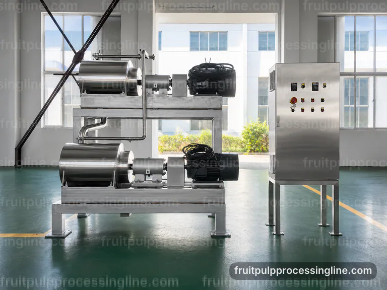 industrial fruit pulp processing line, proposal requirements: screen change pulper connection view